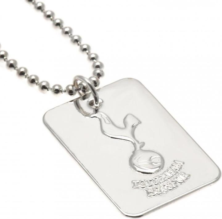 Produktbild Tottenham Hotspur FC versilbertes Dog Tag und Kette (100% Metall)