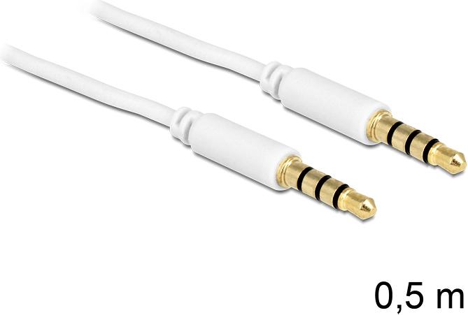 Produktbild Delock Kabel Klinke 4 Pin Stecker > Stecker (0.50 m, AUX Kabel)