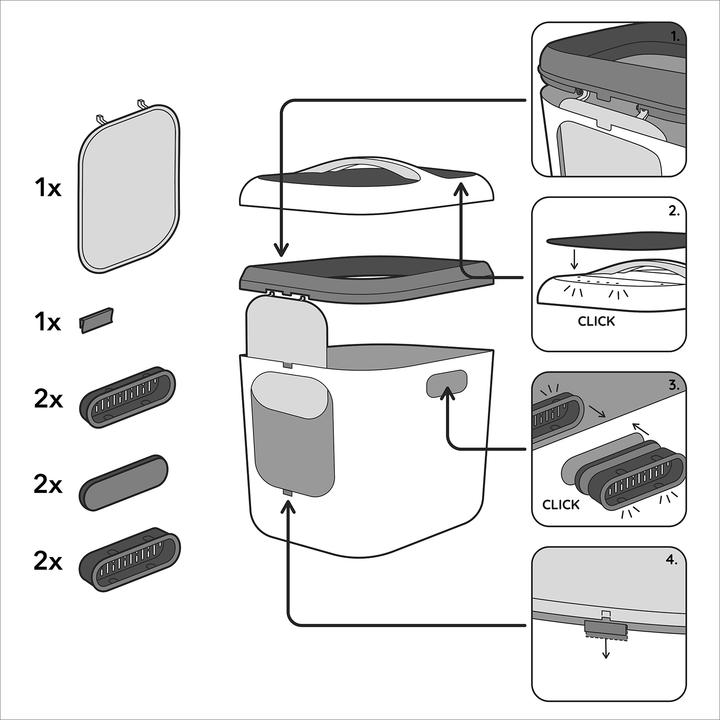 Actual product image Rotho Katzentoilette Bea XL Navyblau, Stromversorgung: Keine (Cat litter box closed)