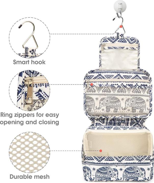 Produktbild Only-Bags.Store Kulturtasche zum Aufhängen Grosse Kulturbeutel mit Haken Waschbeutel