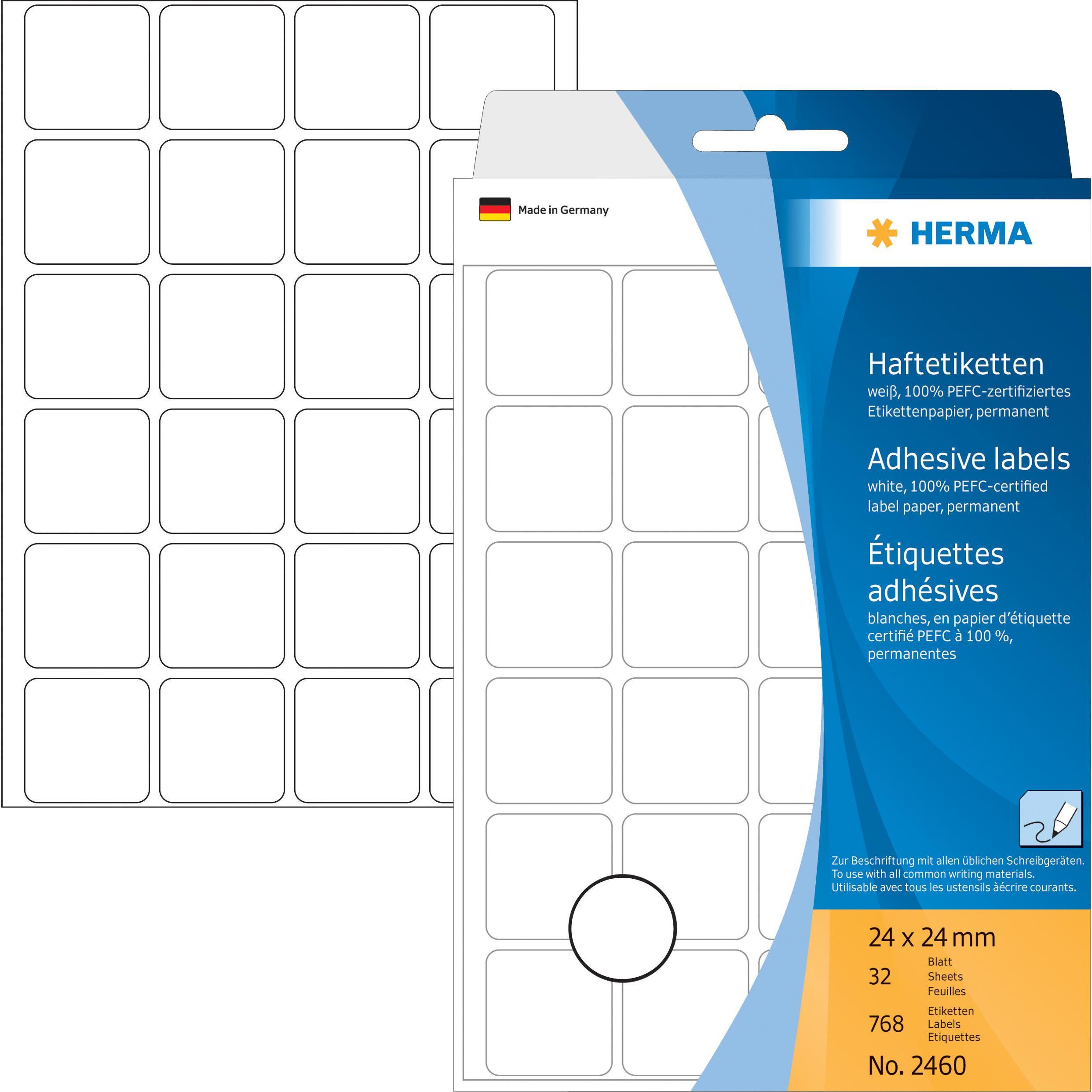 Herma, Etiketten, Haftetiketten