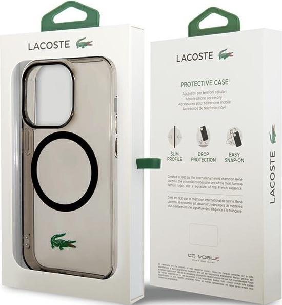Produktbild Lacoste LCHMP15XULOK iPhone 15 Pro Max 6.7" czarny/black hardcase Transparent MagSafe (Apple iPhone 15 Pro Max)