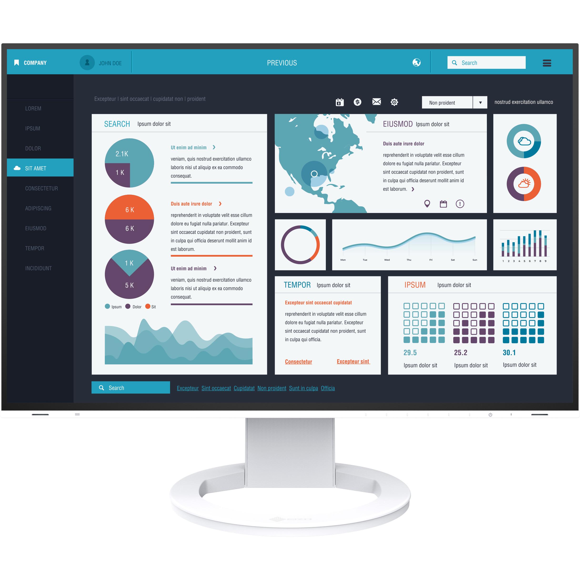 Eizo EV2495 (1920 x 1200 Pixel, 24"), Monitor, Weiss