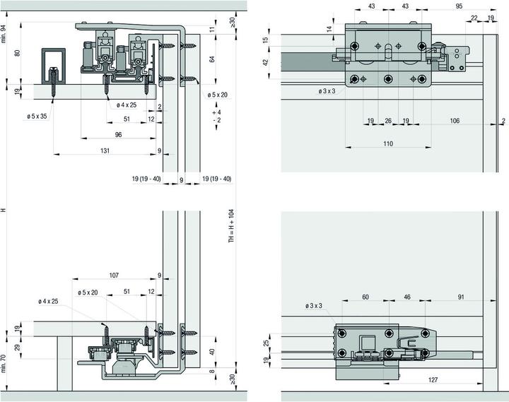 Produktbild HAWA Schiebetürbeschläge -COMBINO 80 H FS ol, Forslide