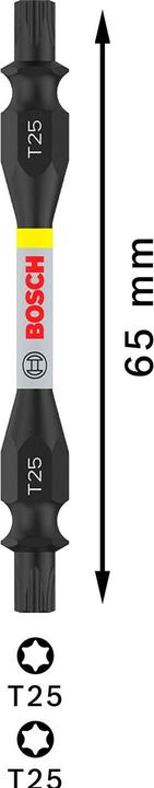 Productafbeelding Bosch Professional Zubehör PRO Slagschroevendraaierbit met dubbele bladen en pick & click inzetstukken, T25, 65 mm