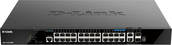 D-Link Switch 440mm DGS-1520-28MP 2*SFP+/2*XE/20*GE PoE retail (20 Ports)