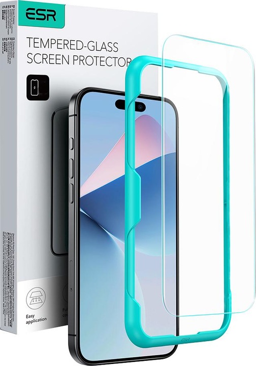 Immagine prodotto ESR Protezione del display in vetro temperato (1 Pezzo/i, Apple iPhone 16, Apple iPhone 15)