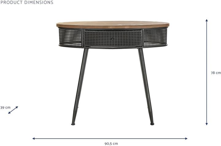 Image du produit Table console en chêne et métal (90.50 x 39 x 78 cm)