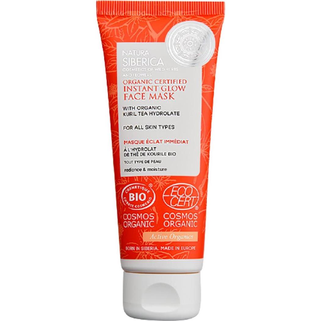 Natura Siberica, Gesichtsmaske, Bio-zertifizierte Instant Glow Gesichtsmaske für alle Hauttypen, 75 ml (75 ml)