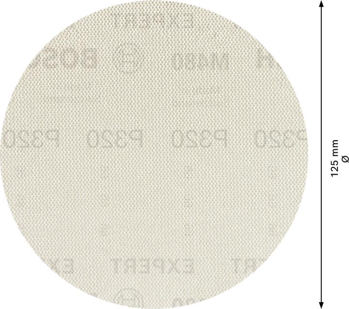 Image du produit Bosch Professional Zubehör EXPERT M480 Filet de ponçage pour ponceuse excentrique, 125 mm, G 320, 50 pièces (320)