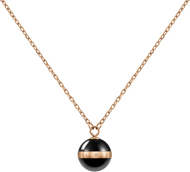 Daniel Wellington Aspiration Halskette Rose Gold Black (Edelstahl, Emaille)