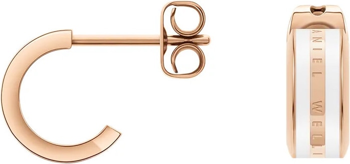 Produktbild Daniel Wellington Emalie Ohrstecker Rose Gold White (Edelstahl, Emaille)