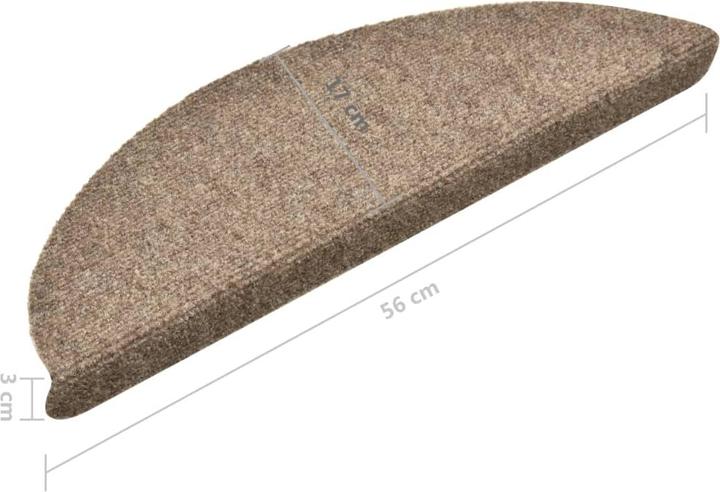 Actual product image vidaXL Selbstklebende Stufenmatten, 15 Stück, cremefarben, 56x17x3cm (56 x 17 x 3 cm)