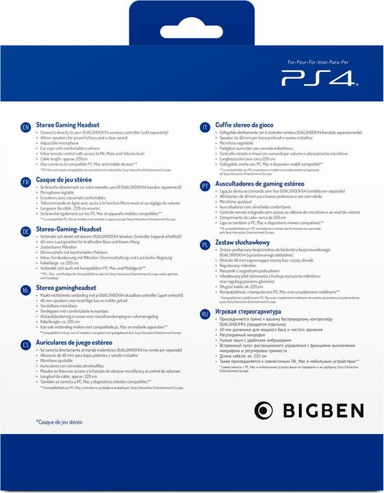 Image du produit Bigben Casque d'écoute stéréo V3 (Filaire)