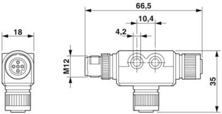 Actual product image Phoenix T-distributor SAC-5PT-F/F-M VP