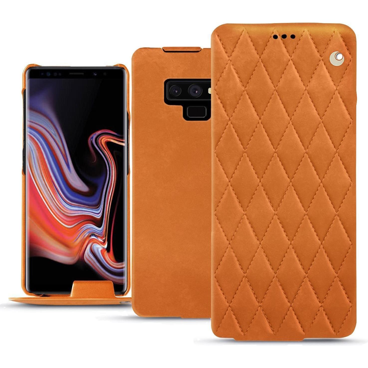 Noreve Lederschutzhülle vertikal (Samsung Galaxy Note 9), Smartphone Hülle, Orange