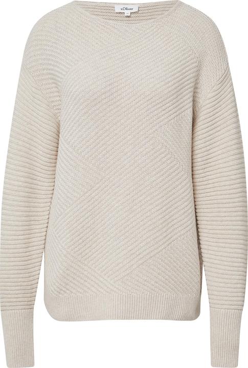 Image du produit s.Oliver Strickpullover Strukturierter Strickpullover im Relaxed Fit mit Rippbündchen (32)