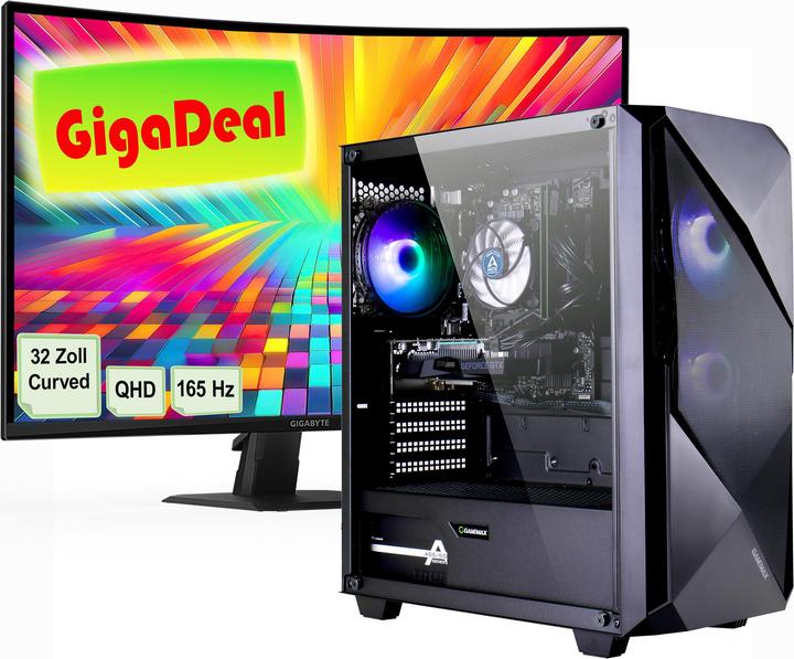 Produktbild GameMax GigaDeal Striker SET2572 + Gigabyte GS32QC LED-Monitor Curved, 80 cm (32") (1000 GB, 4 GB, Intel Core i7-14700F, GeForce RTX 5060 Ti)