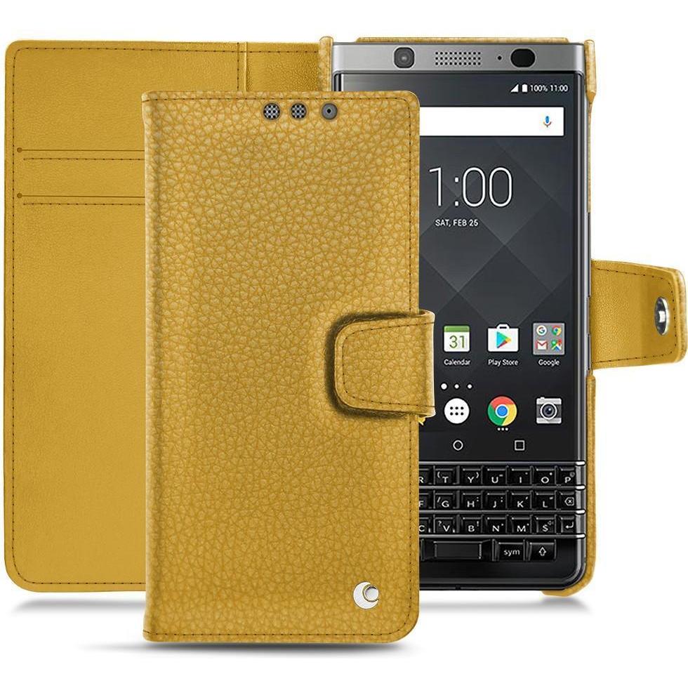 Noreve Lederschutzhülle Wallet (Blackberry KEYone), Smartphone Hülle, Orange