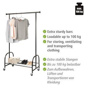 Image du produit Wenko Portemanteau télescopique Profi 50696100 noir métal 121,0 x 185,0 cm