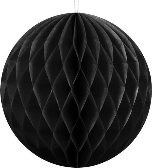Actual product image Partydeco Honeycomb ball, black, 10cm (1 pkt / 1 pc.) (1 pcs.)