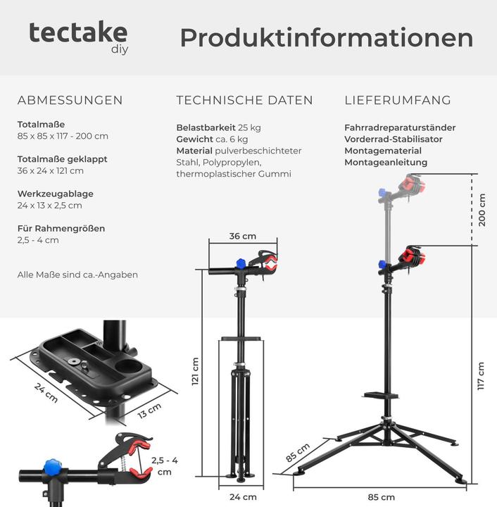 Actual product image tectake Bicycle mounting stand
