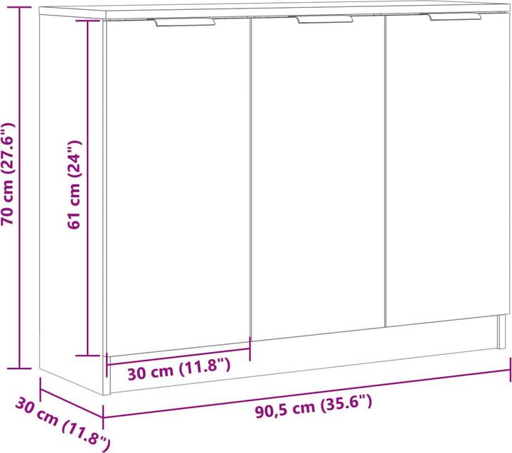 Image du produit vidaXL Sideboard (90.50 x 30 x 70 cm)
