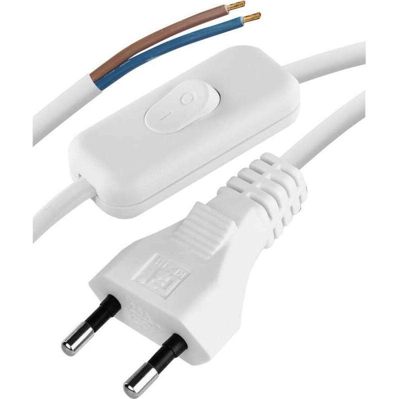 Emos Netzkabel PVC 2x 0,75mm2, Schalter (3 m), Stromkabel