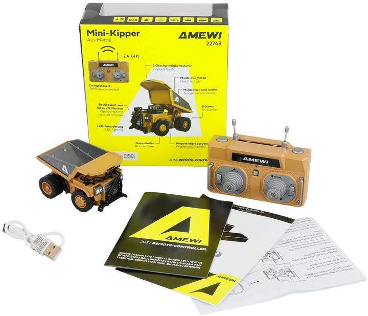 Image du produit Amewi Mini-Kipper aus Metall proportional 8-Kanal 1:64 RTR (RTR Prêt à fonctionner)