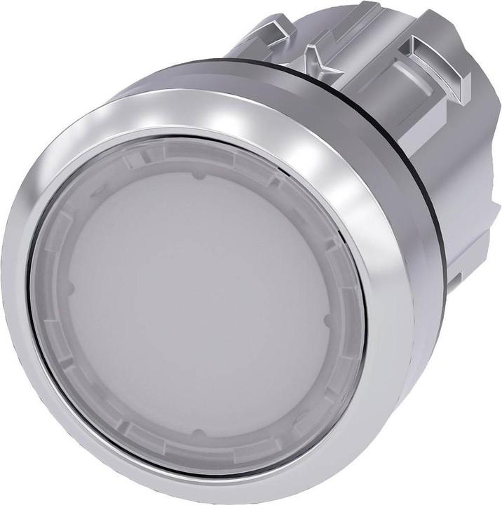 Actual product image Siemens SIRIUS ACT illuminated pushbutton front element metal, high-gloss, white