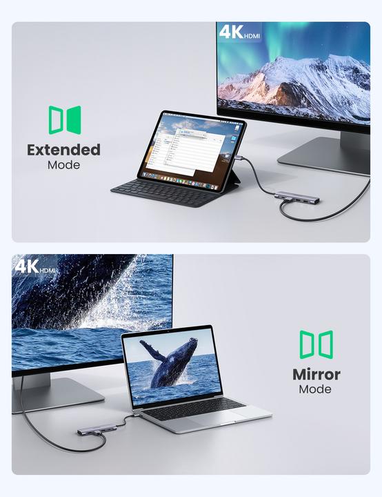 Productafbeelding Ugreen USB-C hub 6in1 (USB-C, 6 Havens)