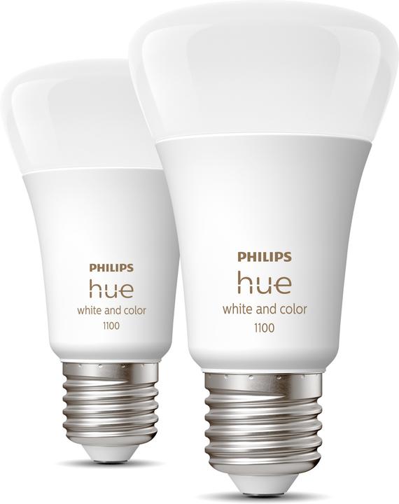 Actual product image Philips Hue White & Color Ambiance BT (E27, 9 W, 1100 lm, 2 x, F)