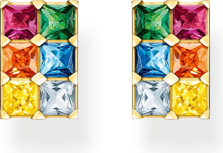 Thomas Sabo Ohrstecker Bunte Steine Gold (925er Silber)