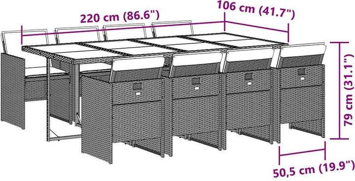 Produktbild vidaXL Garten Essgruppe