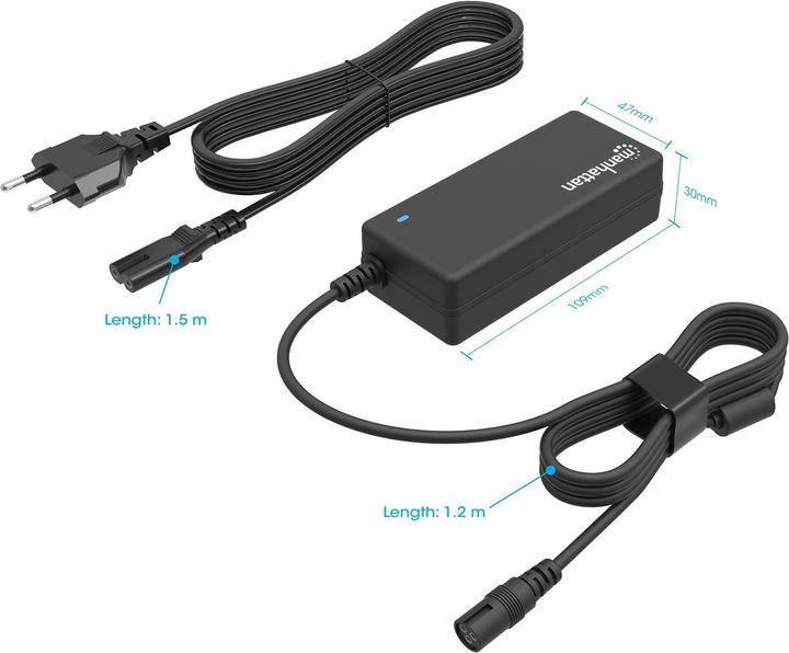 Produktbild Manhattan Laptop-Netzteil 65W AC 9 Stecker (65 W)