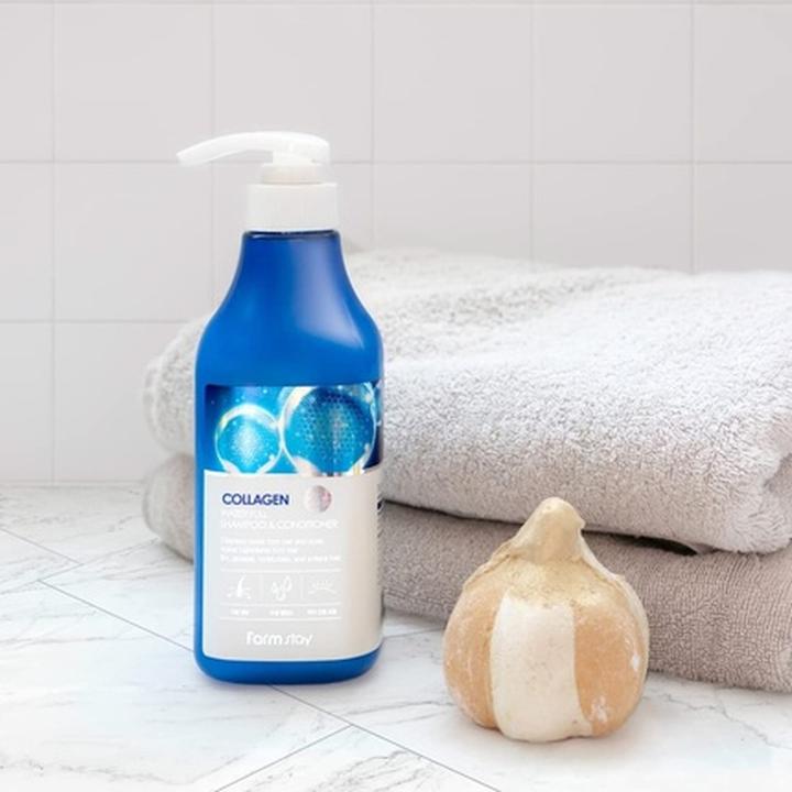 Produktbild Farm Stay FARMSTAY Collagen Water Full Shampoo & Conditioner 2in1 530ml (530 ml, Flüssiges Shampoo)