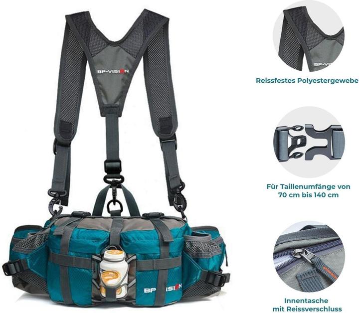Immagine prodotto Hermex Bauchtasche mit Schultergurten Umhängetasche Schultertasche Hüfttasche