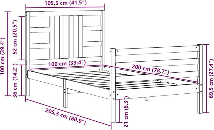 Produktbild vidaXL Kaolin (100 x 200 cm)