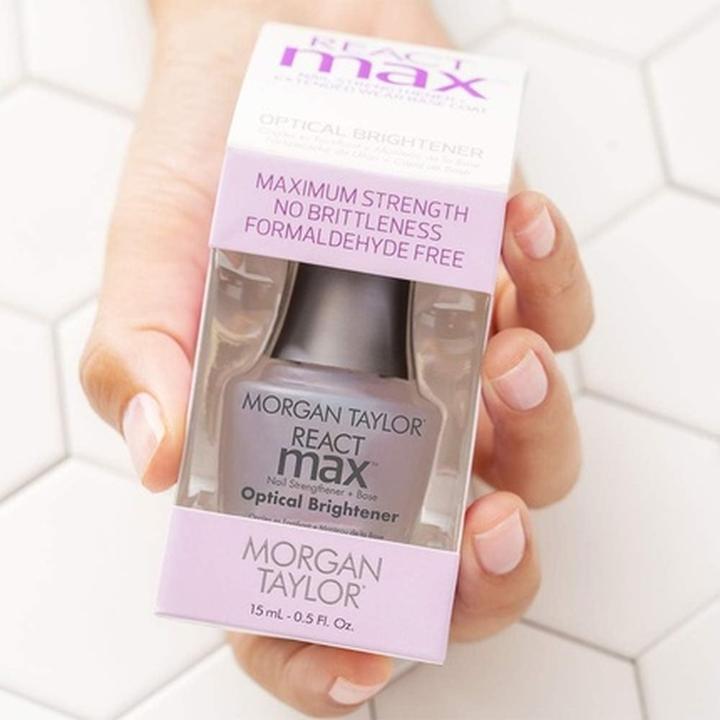 Produktbild Morgan Taylor REACT MAX OPTICAL nail strengthener + base 15 ml (Optical Brightener)