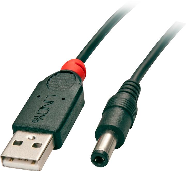 Produktbild Lindy Adapterkabel USB A St - DC 5.5/2.5mm (1.50 m, USB 2.0)