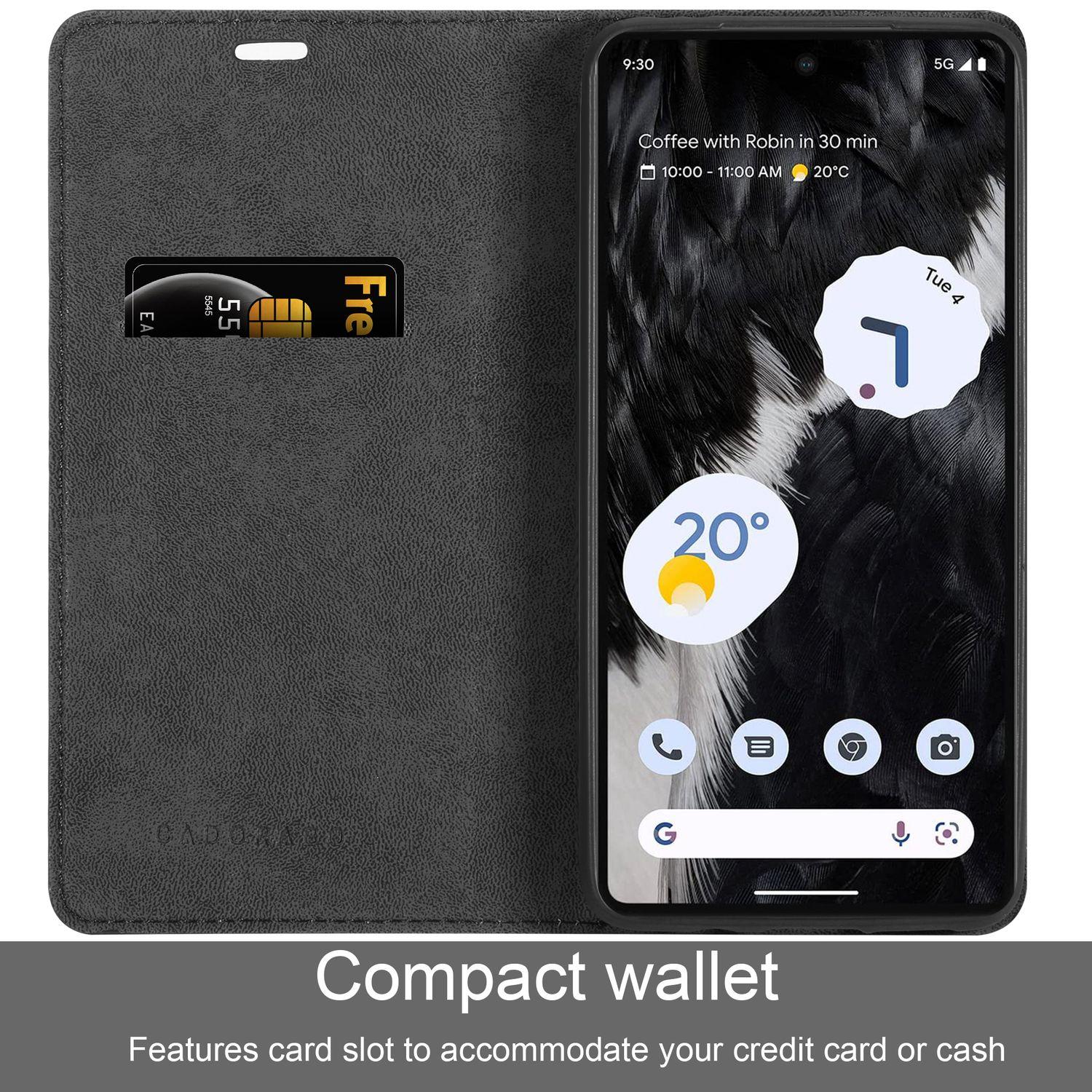 Thumbnail - Cadorabo Invisible Book Hülle für Google PIXEL 7 mit Magnet (Google Pixel 7), Smartphone Hülle, Schwarz
