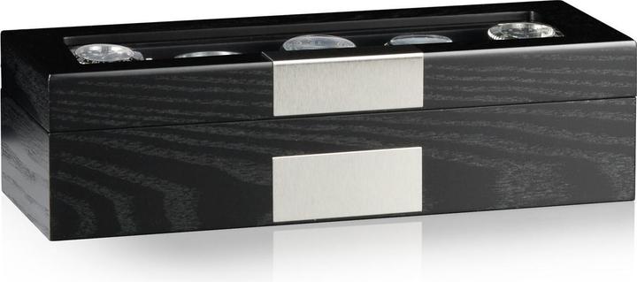 Heisse & Söhne Uhrenbox Monteray 5 Esche - Schwarz Seidenmatt