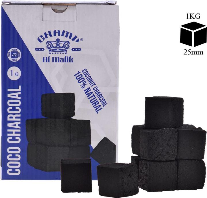 Produktbild Champ Al Malik Shisha Kokos Kohle & BBQ Würfel Casablanca 1 KG (72 Würfel) (1 x)