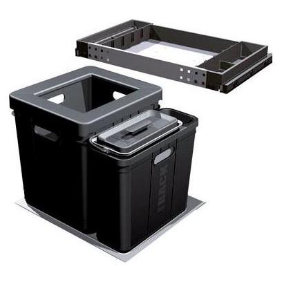 Franke Kehrichtsystem -Sorter Serie 350 Composta für BLUM / GRASS / HET, Abfalleimer, Schwarz