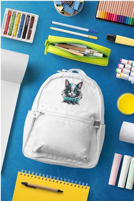 Produktbild Bügelbilder Schulrucksack-Set Robocat