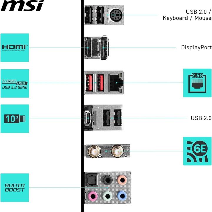 Produktbild MSI B760 GAMING PLUS WIFI DDR4 (LGA 1700, Intel B760, ATX)
