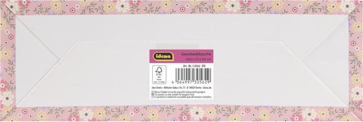 Produktbild Idena Geschenktasche Blumen Kraftpapier 140g/m² pink 25x34,5x8,5cm