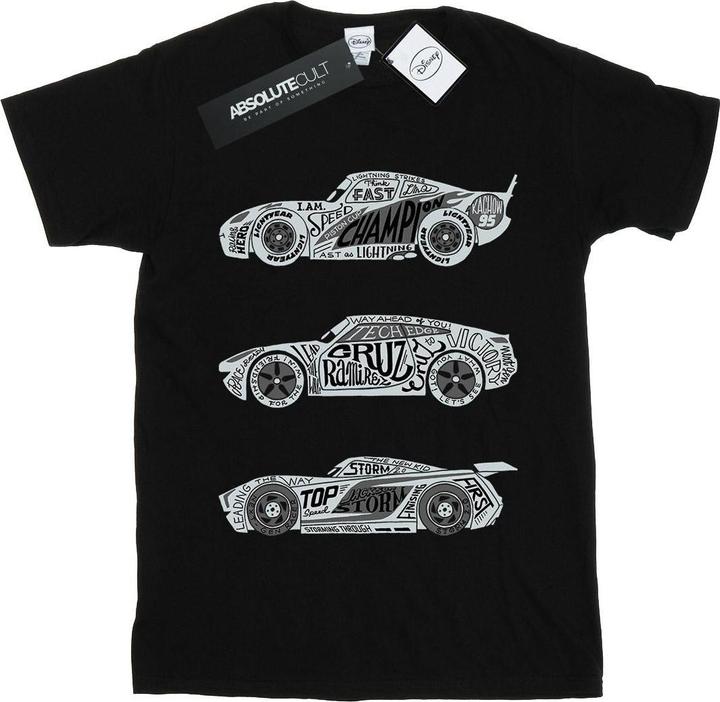 Immagine prodotto Disney Cars Text Racers Maglietta Ampia Donna (S)