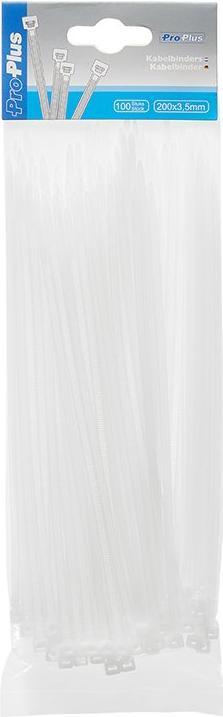 Actual product image ProPlus Cable tie 200x3,5mm 100 pieces white (90 mm, 100 pcs.)