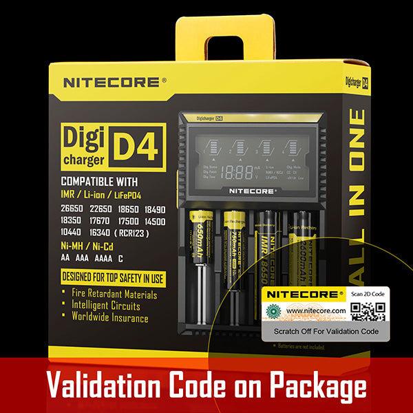 Productafbeelding Nitecore Digicharger D4 (1 Pcs., C, AAA, RCR123A, AA, Lader zonder batterij)